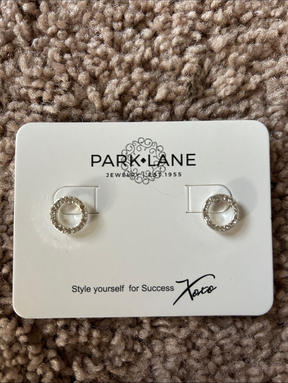 Park Lane Silver Crystal Halo Circle Stud Earrings